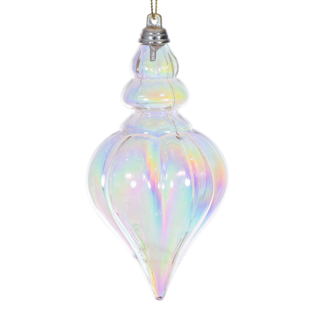 MC251838W 5 in. Champagne Iridescent Drop Ornament - 3 per Bag