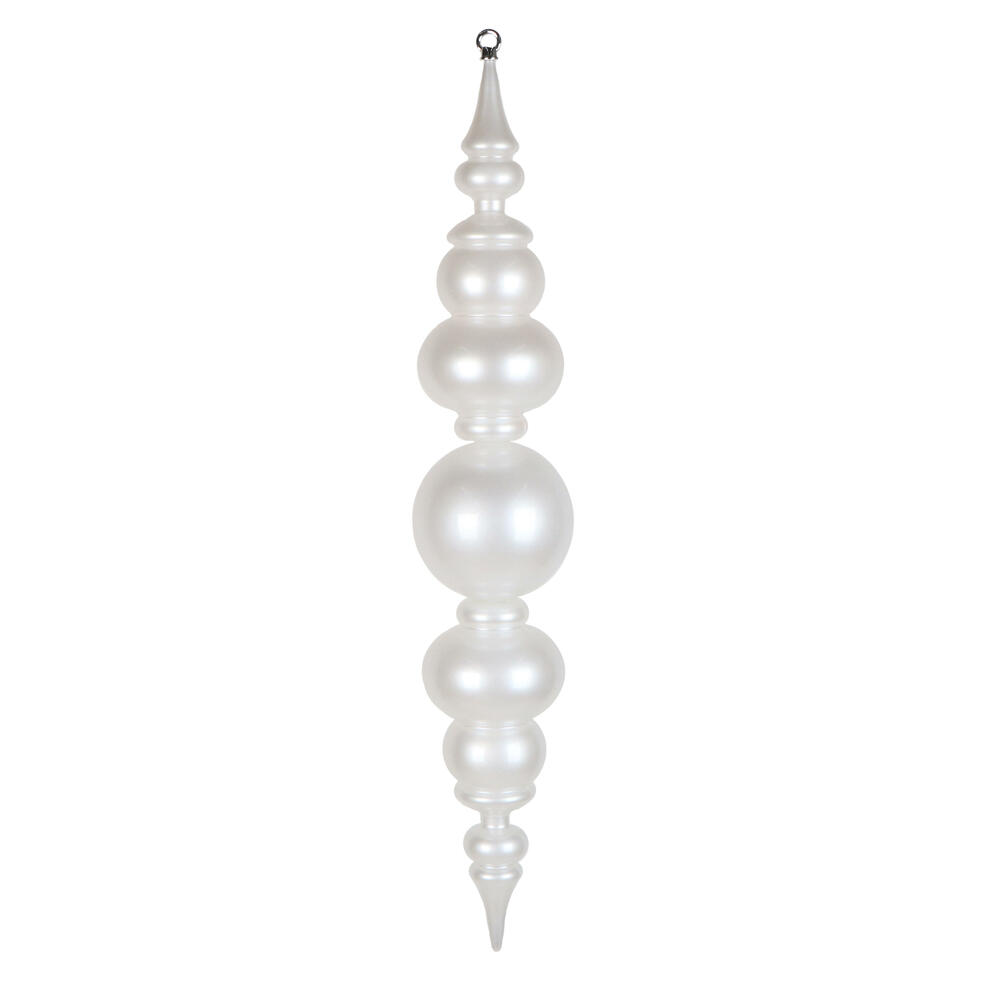 MT258011UV 34 in. White UV Candy Ball Drop Finial Ornament