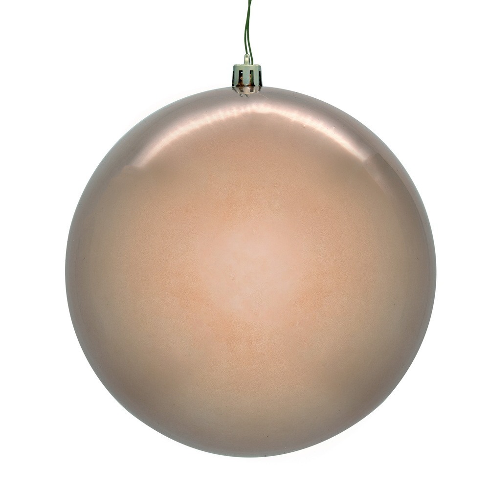 N591058DPVL 4 in. Rose Gold Pearl Seamless UV Drilled Ball Ornament, 6 per Box
