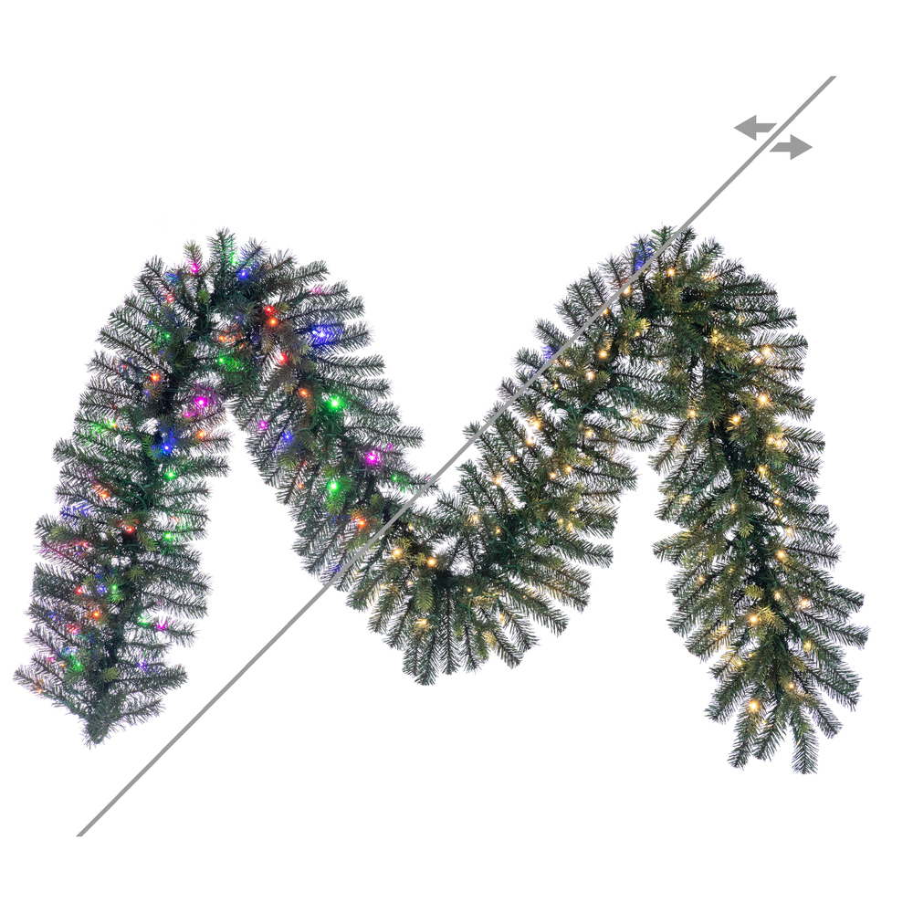 G183316LEDCC 9 ft. x 14 in. Welch Fraser 3 mm 150CC Garland