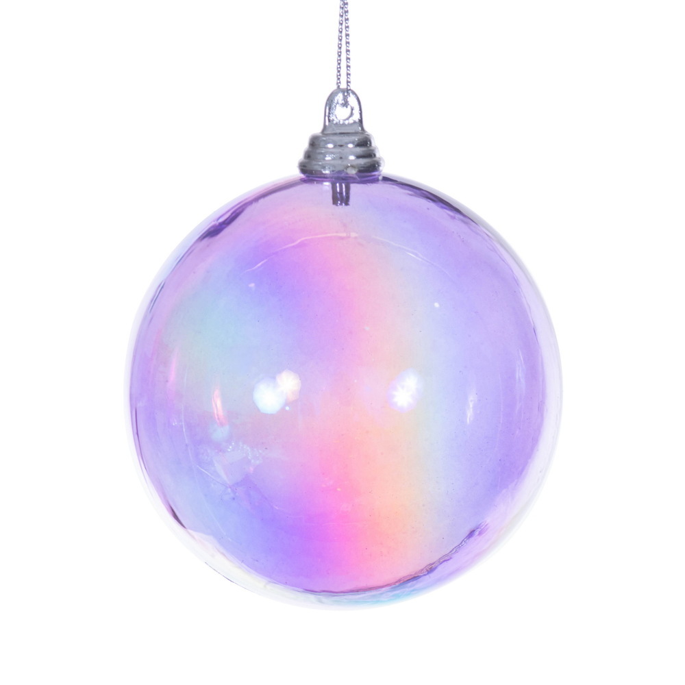 MC250086W 3 in. Lavender Iridescent Ball Ornament - 6 per Bag