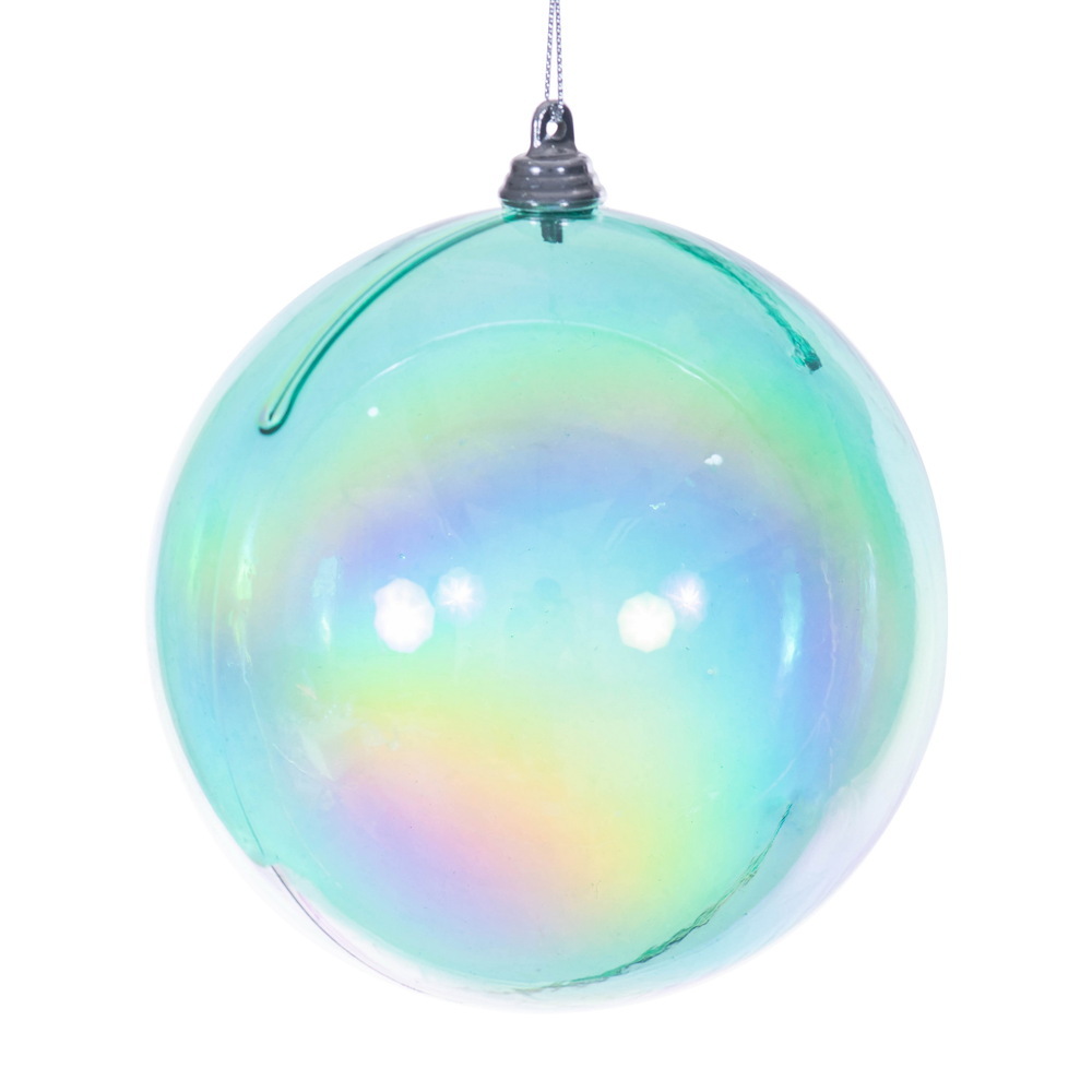 MC250242W 4.75 in. Teal Iridescent Ball Ornament - 3 per Bag