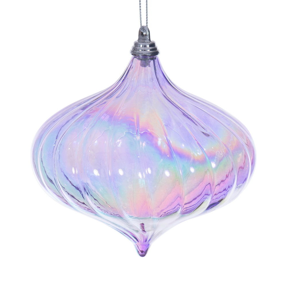 MC251386W 4.75 in. Lavender Iridescent Onion Ornament - 2 per Bag