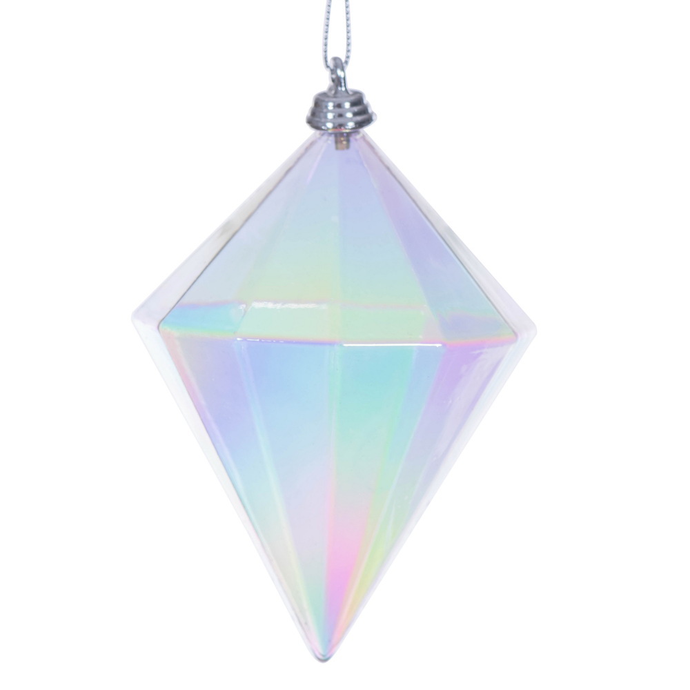 MC252100W 5 in. Clear Iridescent Diamond Ornament - 3 per Bag