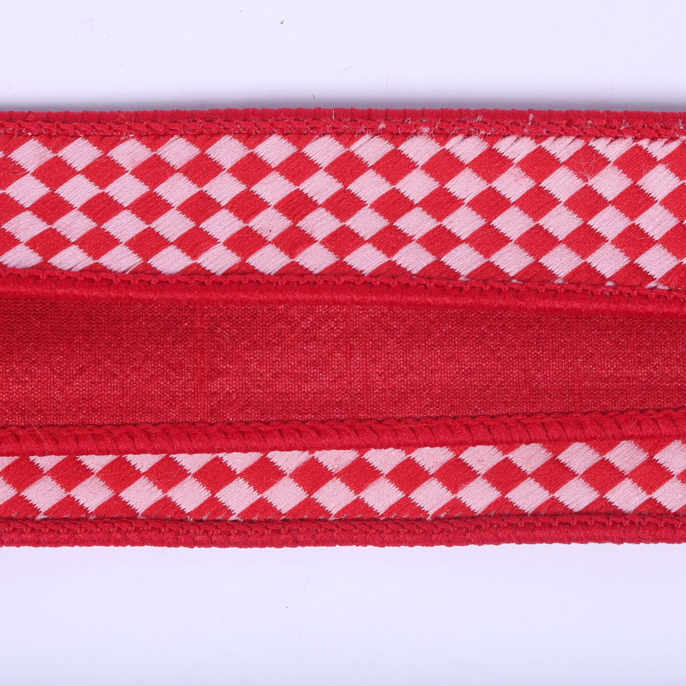 QK250403 1 in. x 10 yard Red & Pink Diagonal Checkerboard Ribbon