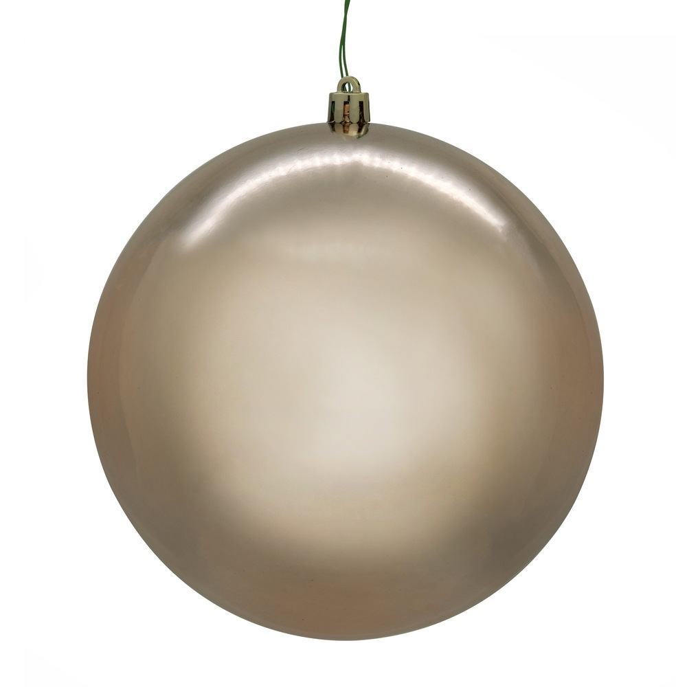 N591058DSVL 4 in. Rose Gold Shiny Seamless UV Drilled Ball Ornament, 6 per Box