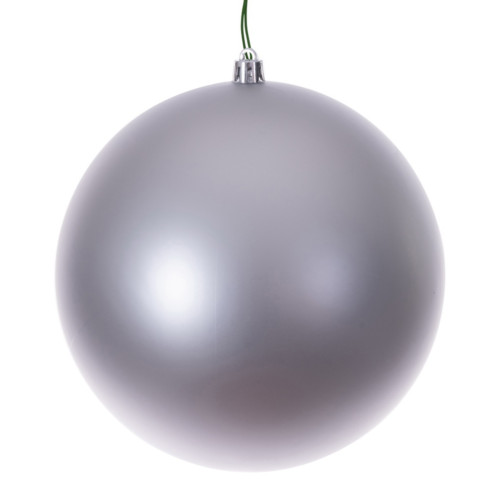 N592007DMVL 8 in. Matte Seamless Ball UV Drilled Ornament, Silver