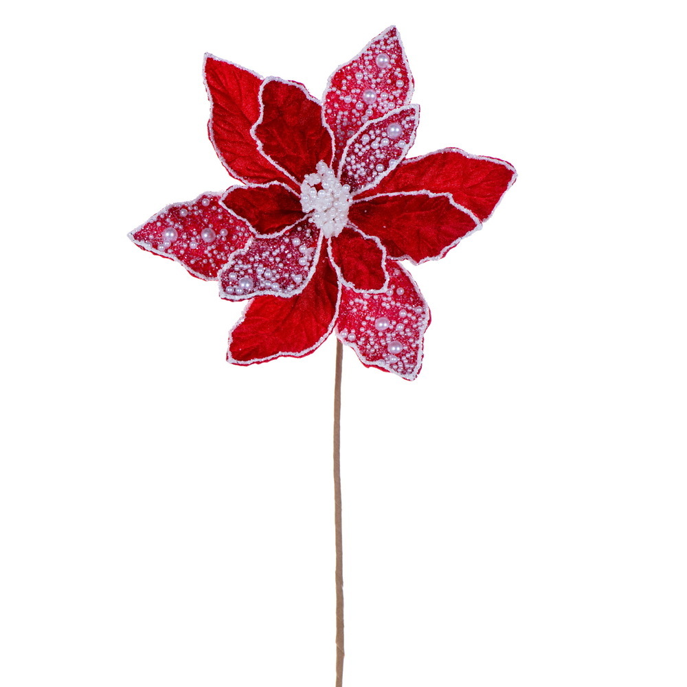 RG253103 17 in. Red Velvet Pearl 11 in. Flower Spray - 2 per Bag