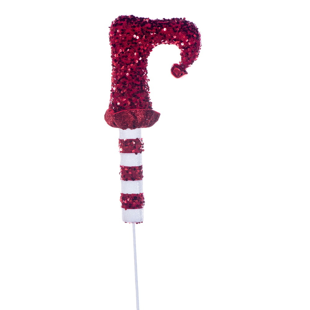 RPQ253724 24 in. Red & White Elf Leg Spray