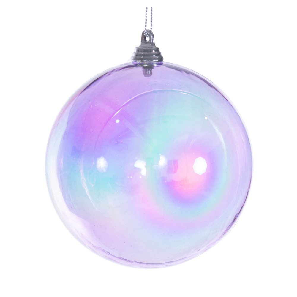 MC250186W 4 in. Lavender Iridescent Ball Ornament - 4 per Bag