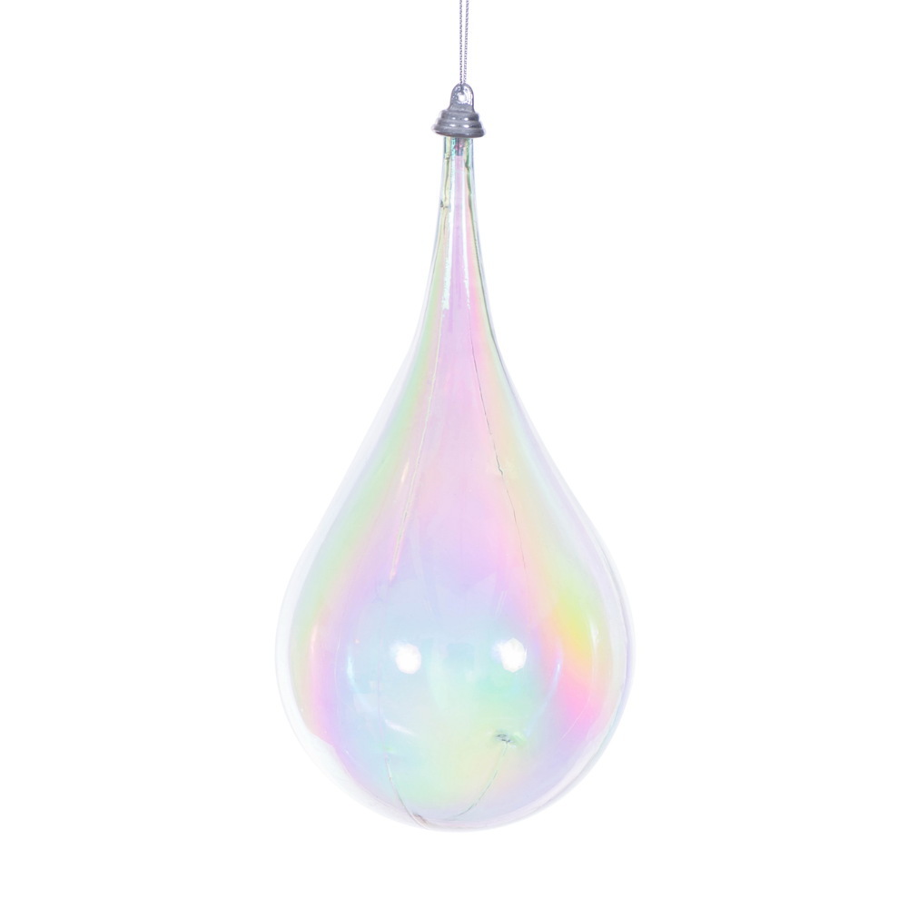 MC251100W 4 in. Clear Iridescent Teardrop Ornament - 3 per Bag