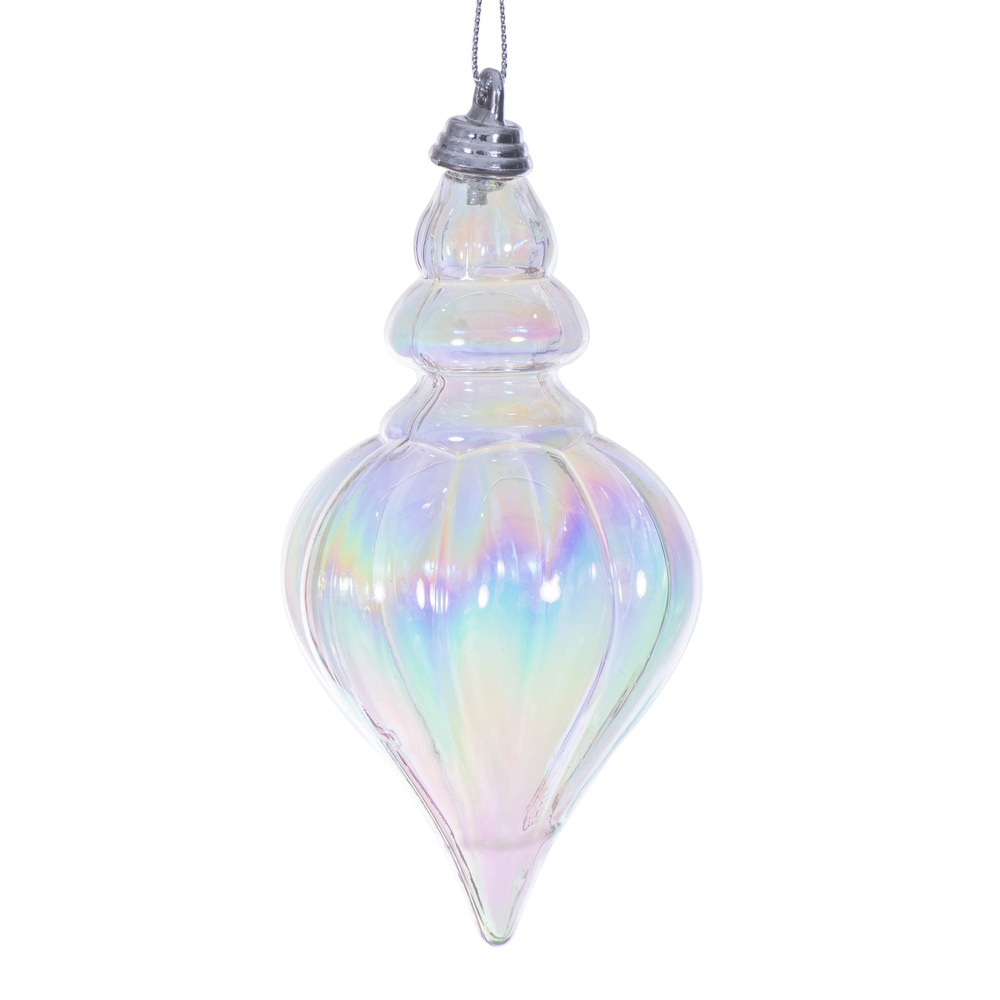 MC251800W 5 in. Clear Iridescent Drop Ornament - 3 per Bag