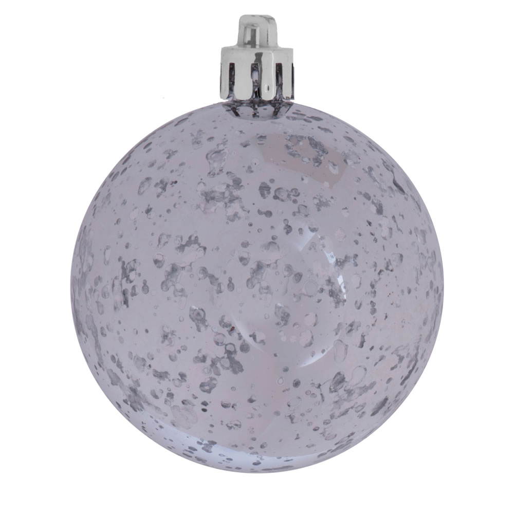 M166307D 4 in. Silver Shiny Mercury Ball Ornament - Pack of 6