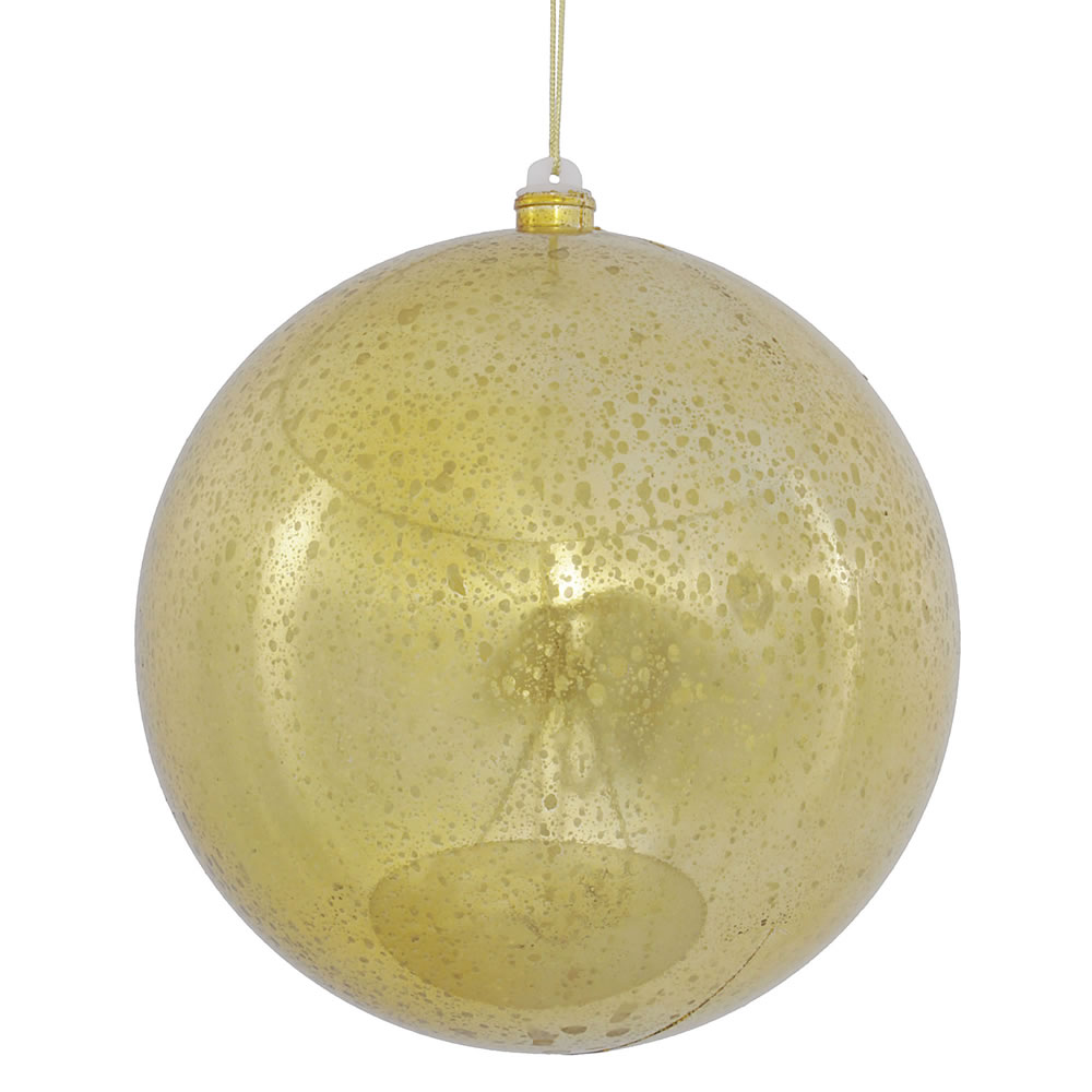 M166608D 8 in. Shiny Mercury Ball Ornament, Gold