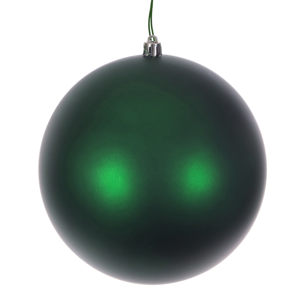 N591204DMVL 4.75 in. Green Matte Seamless UV Drill Ornament - 4 per Box