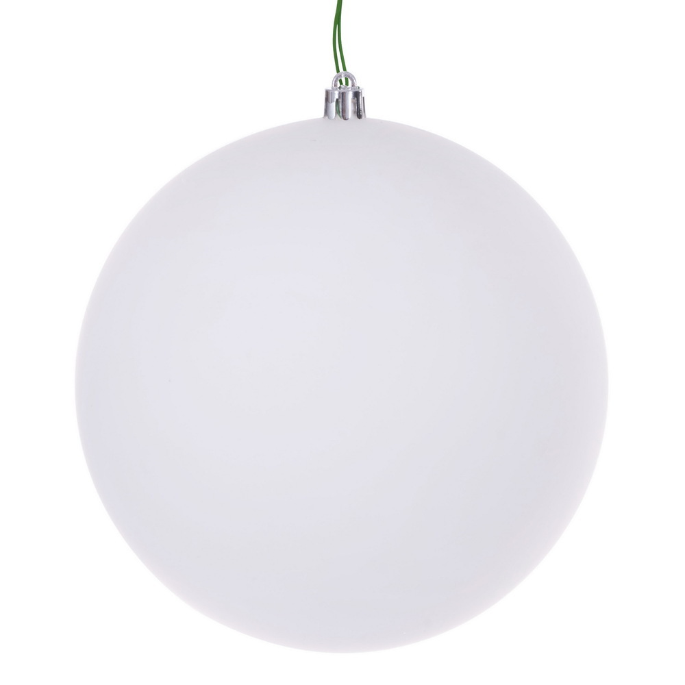 N591211DMVL 4.75 in. Matte Seamless UV Drill Ball Ornament - White - 4 per Box