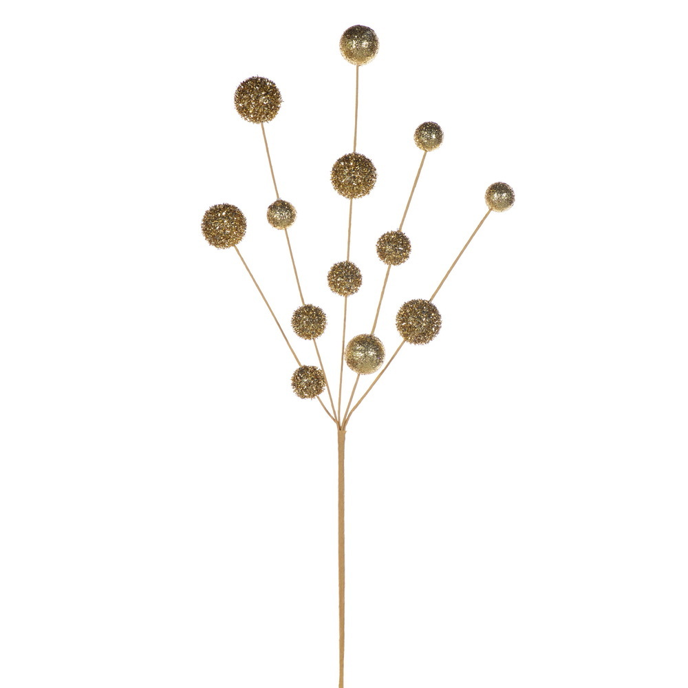 RPQ251708 28 in. Gold Glitter Ball Spray - 2 per Bag