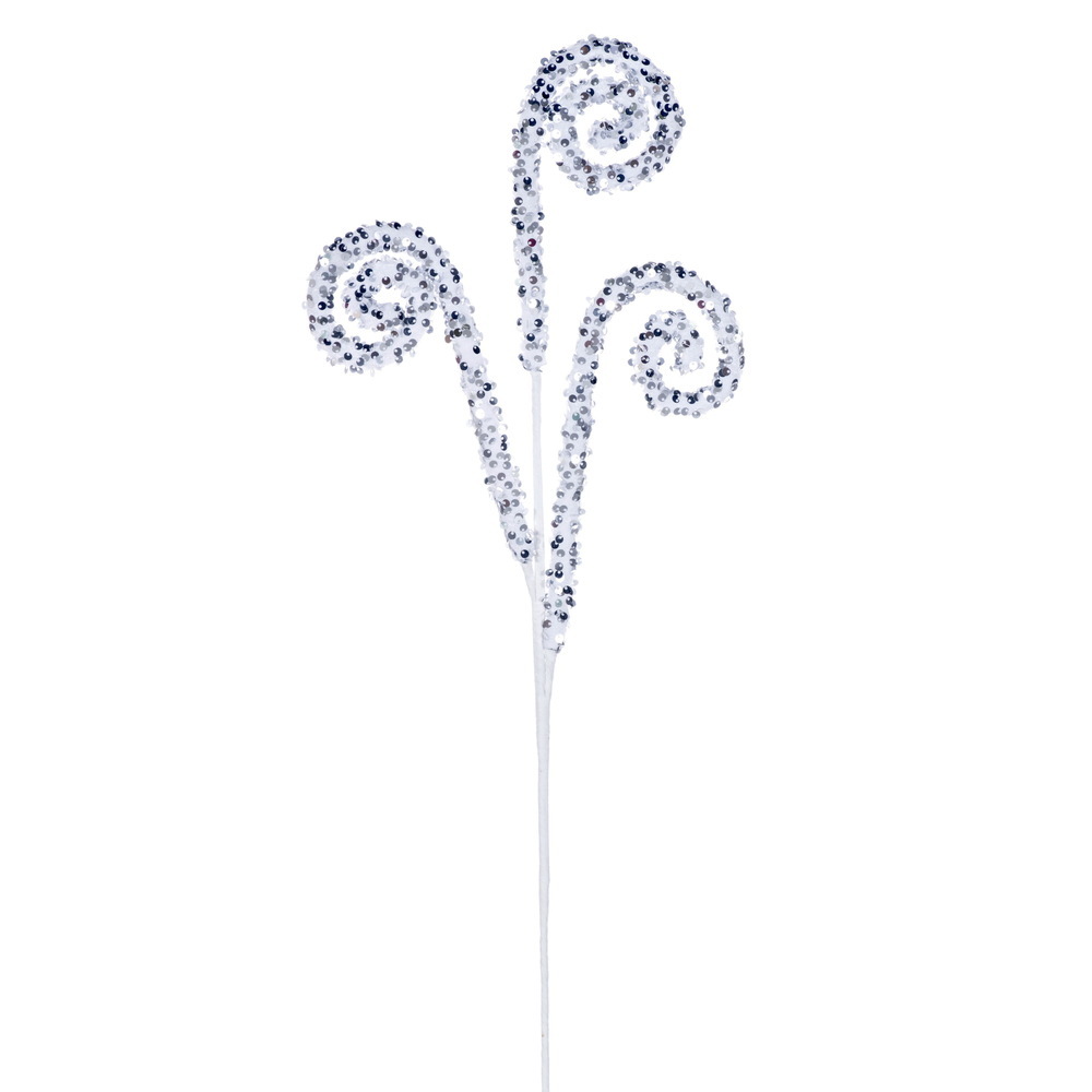 RPQ251907 29 in. Silver Sequin Swirl Spray - 3 per Bag