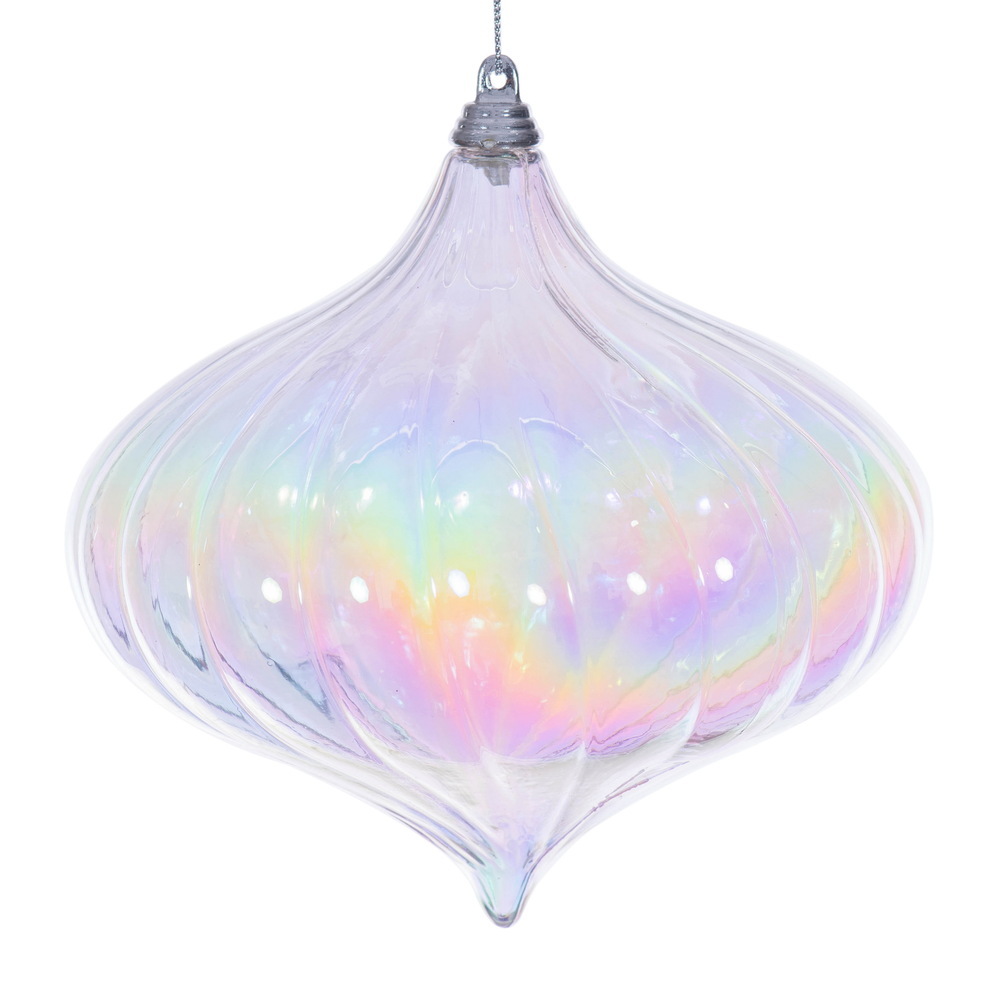 MC251400W 6 in. Clear Iridescent Onion Ornament - 2 per Bag
