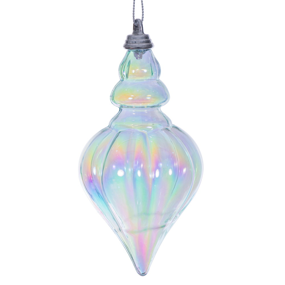 MC251832W 5 in. Baby Blue Iridescent Drop Ornament - 3 per Bag