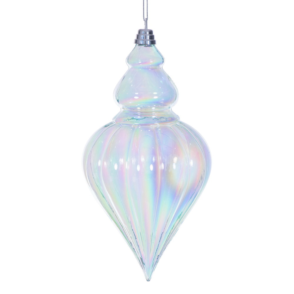 MC251932W 12 in. Baby Blue Iridescent Drop Ornament