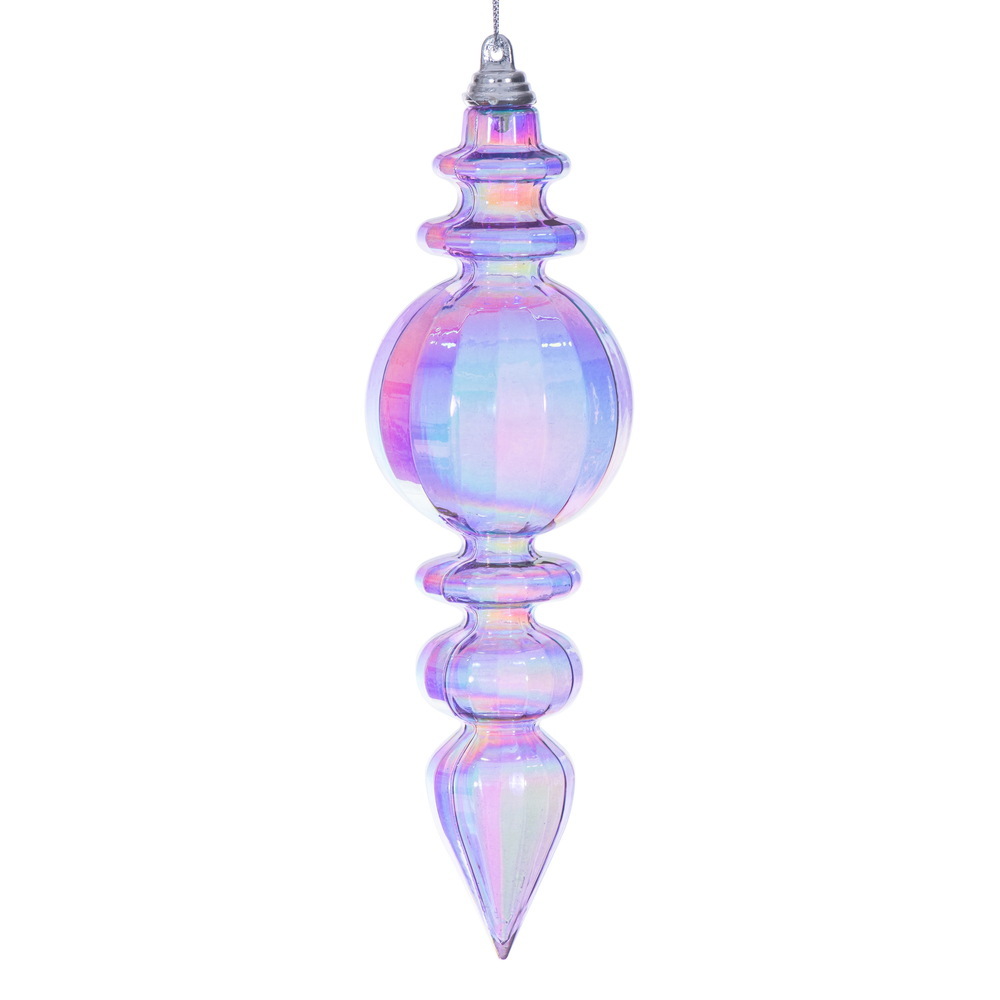MC252386W 7.5 in. Lavender Iridescent Finial Ornament - 2 per Bag