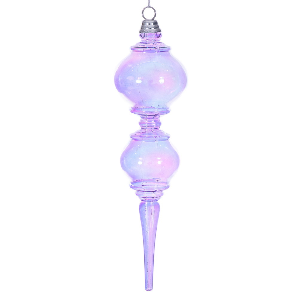 MC252986W 16.5 in. Lavender Iridescent Finial Ornament