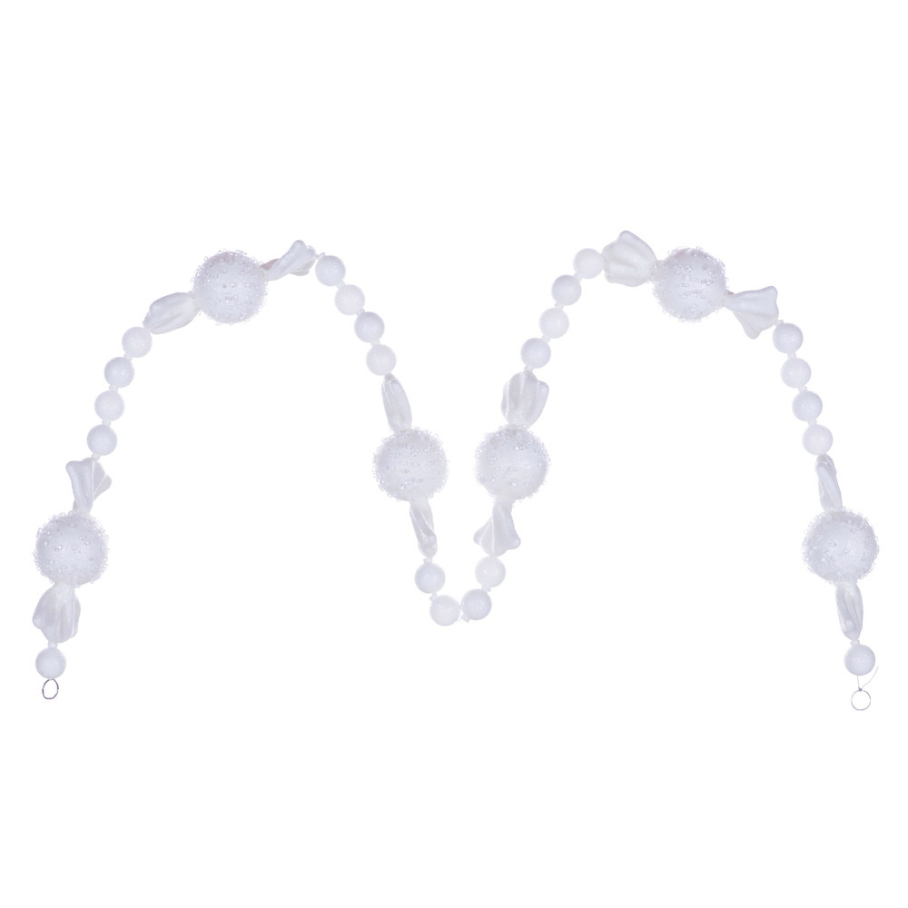 MC254611 6 ft. Icy Sugar Candy Garland, White