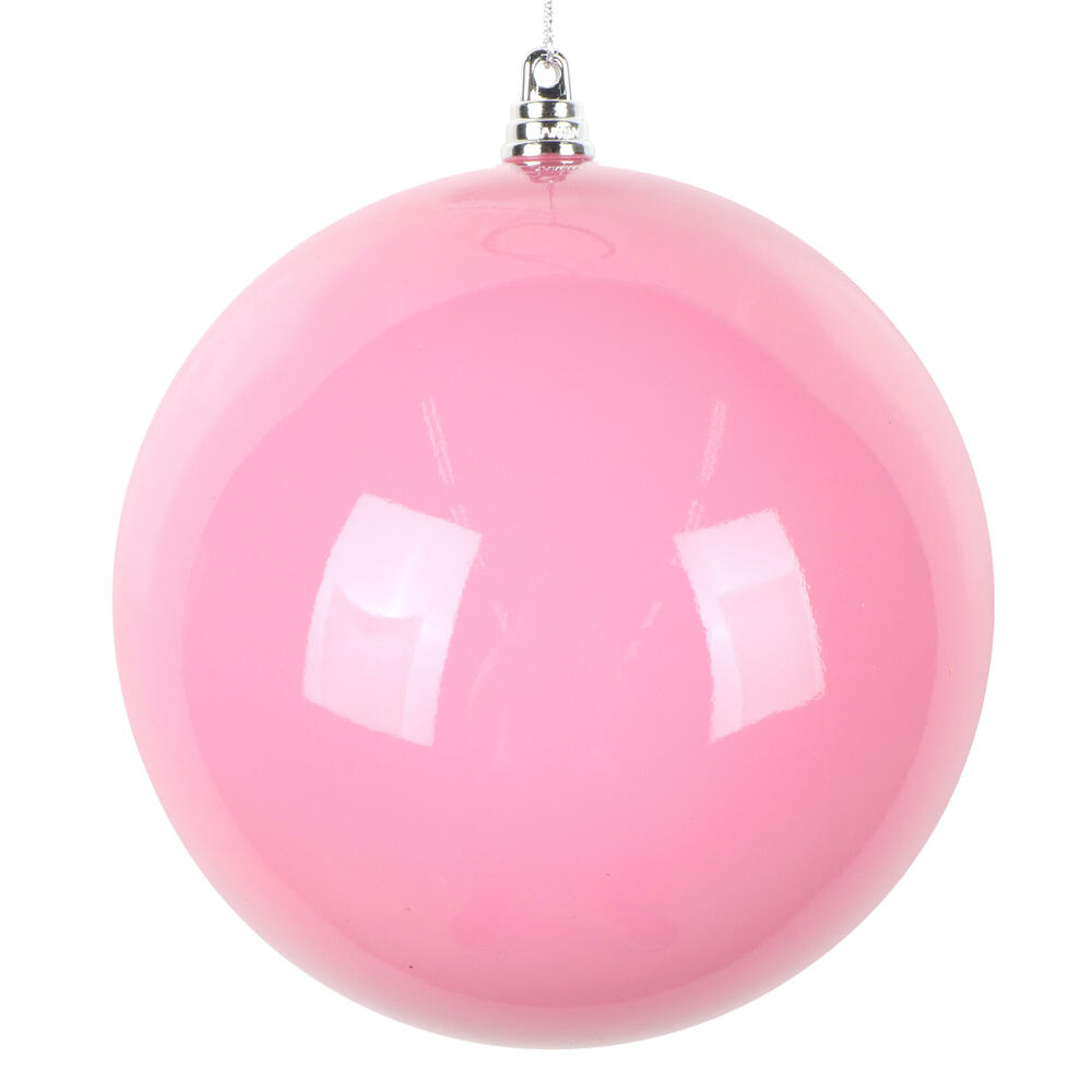 MT250659W 6 in. Enamel Ball Ornament, Hot Pink - 4 per Bag
