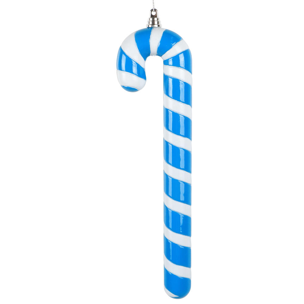 MT251602W 12 in. Blue Enamel Candy Cane Ornament - 2 per Bag