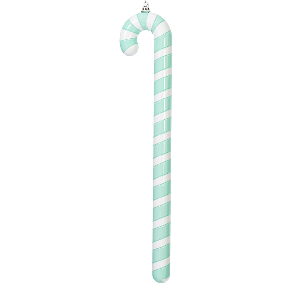 MT252227W 36 in. Aqua Enamel Candy Cane Ornament