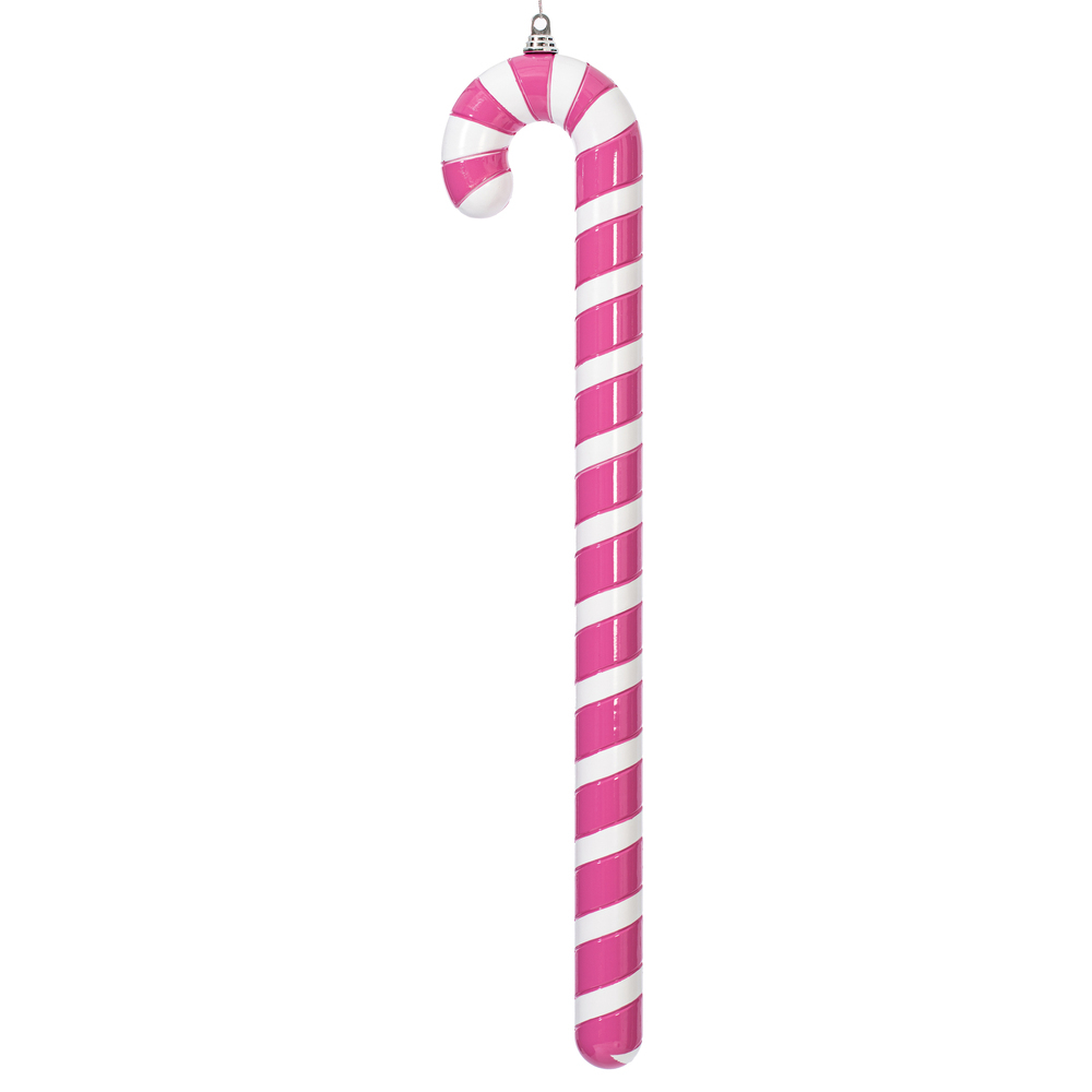 MT252259W 36 in. Hot Pink Enamel Candy Cane Ornament