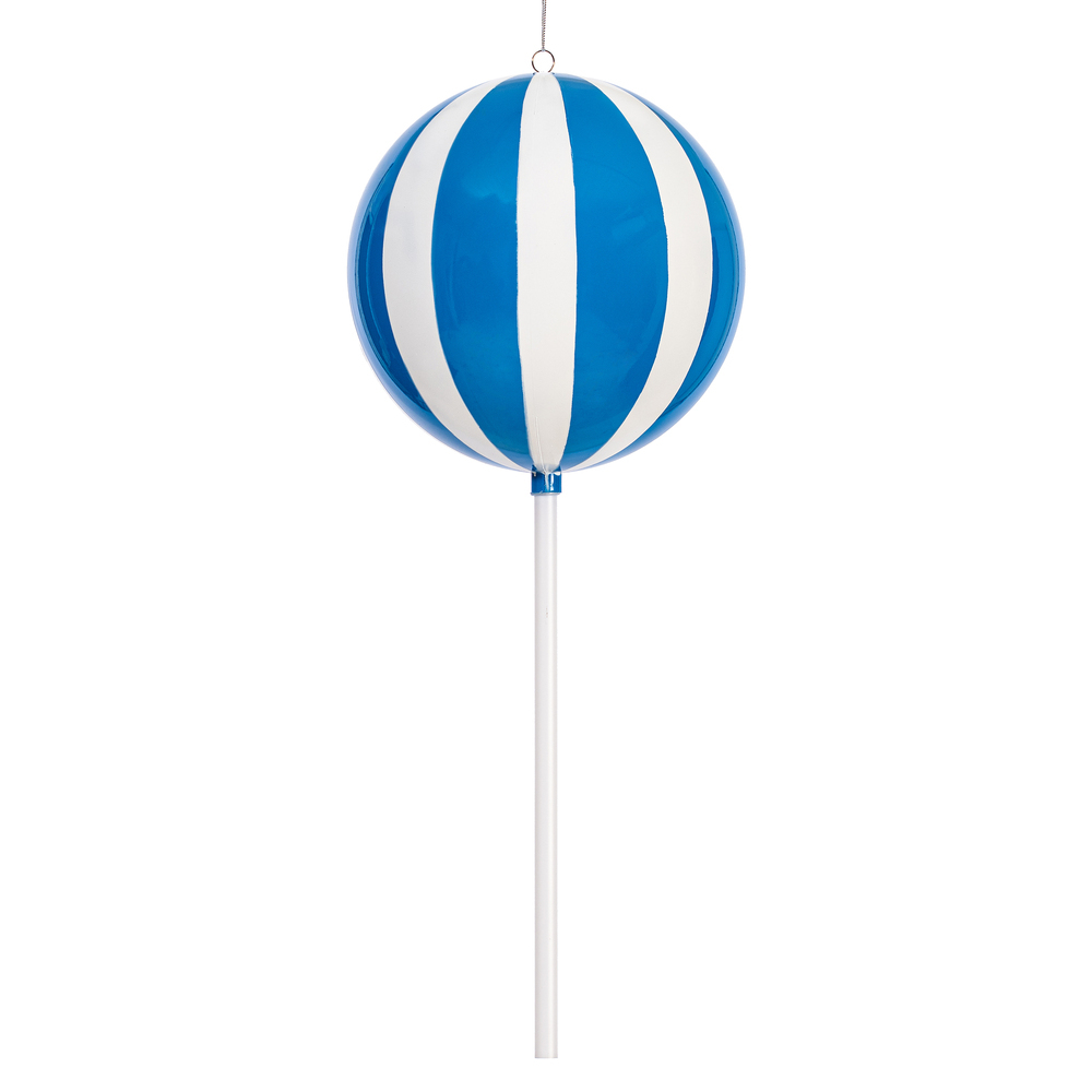 MT252402W 23.6 in. Blue Enamel Round Lollipop Ornament