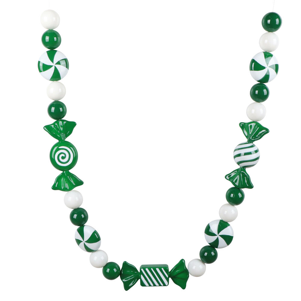 MT253404 5.5 in. Green Enamel Candy Garland Ornament