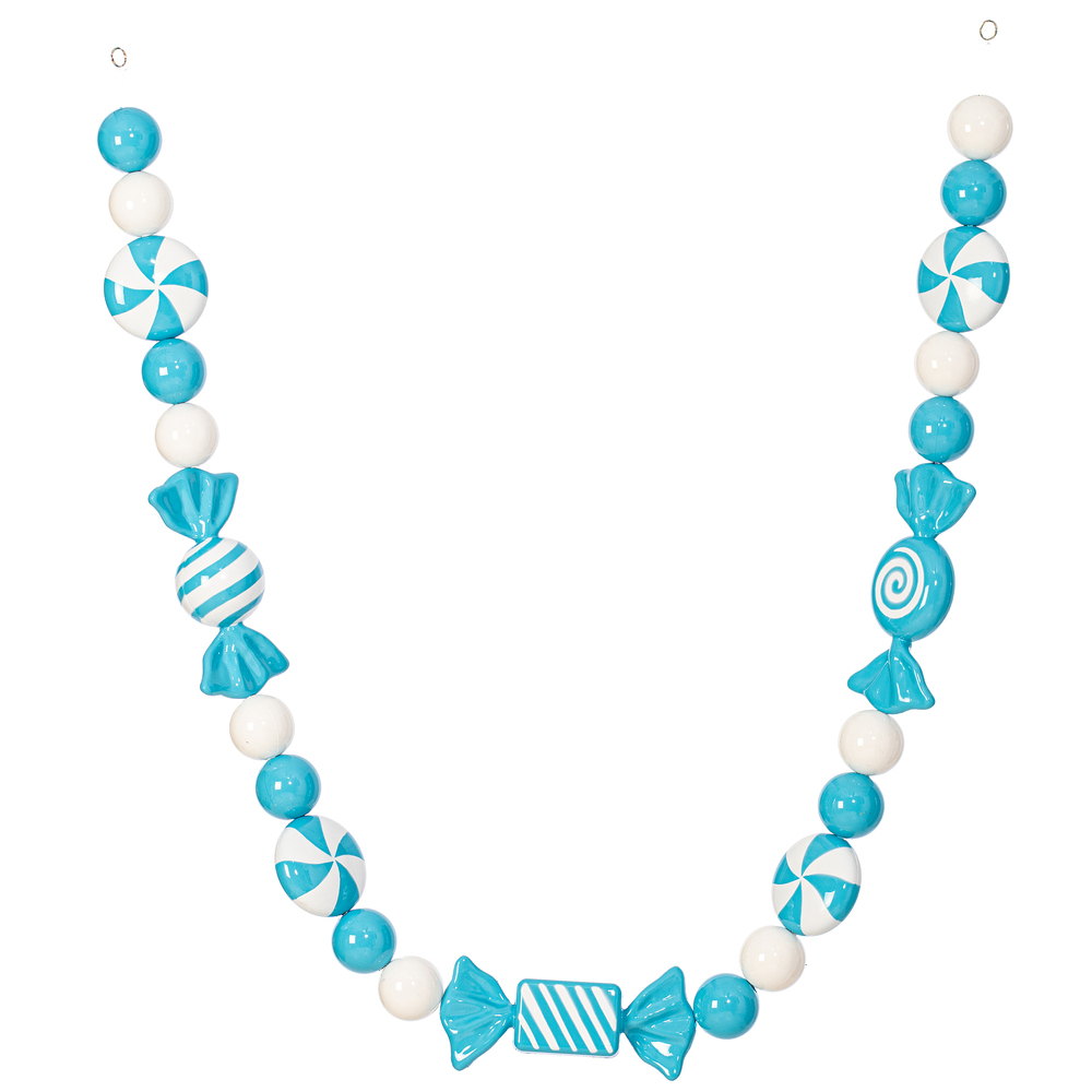 MT253452 5.5 in. Light Blue Enamel Candy Garland Ornament