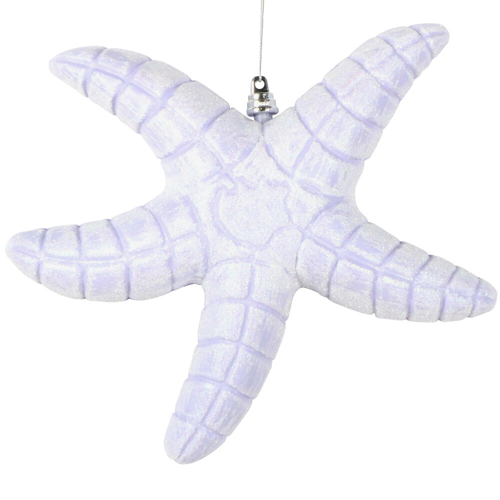 MT255886W 10 in. Purple Starfish Glitter Ornament