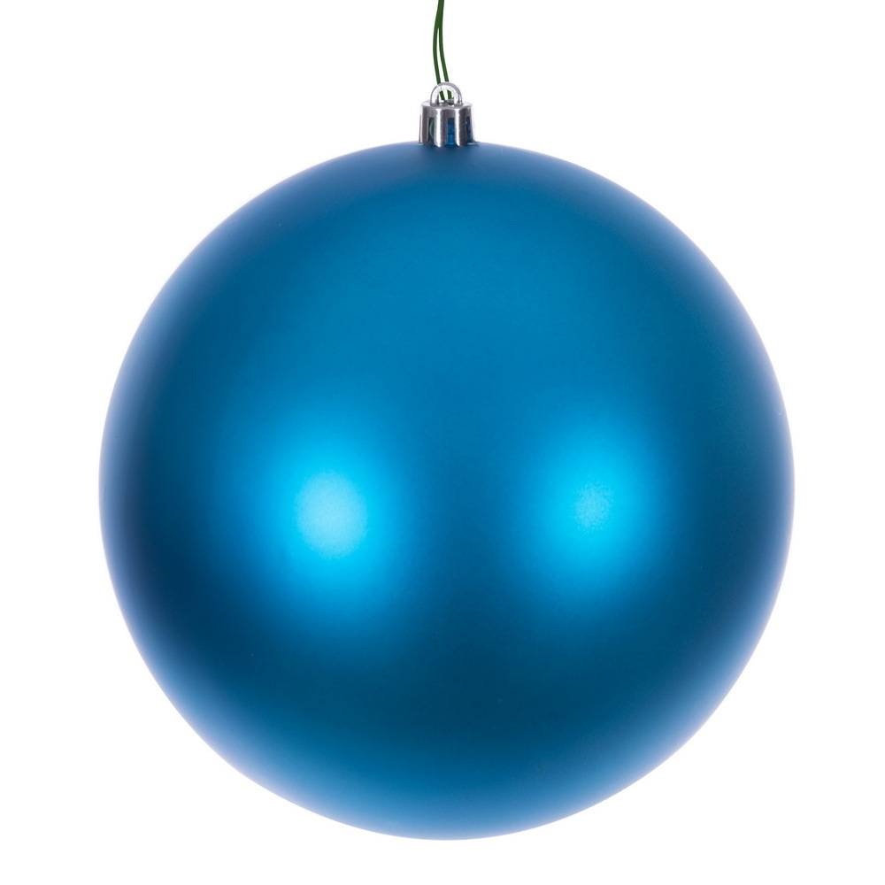 N591012DMVL 4 in. Turquoise Matte Seamless UV Drilled Ball Ornament - 6 per Pack