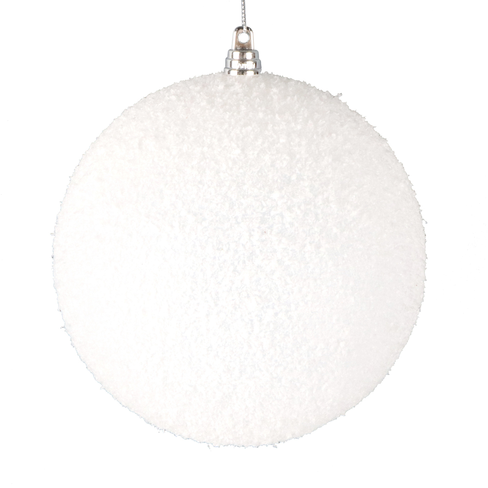 MT220511W 6 in. Snow Ornament, White Matte - 2 per Bag