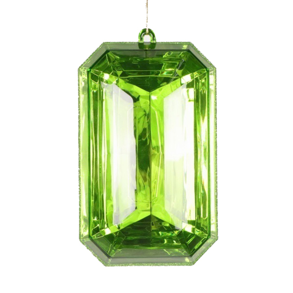 MT233073 8 in. Citron Rectangle Glitter Jewel - 2 per Bag