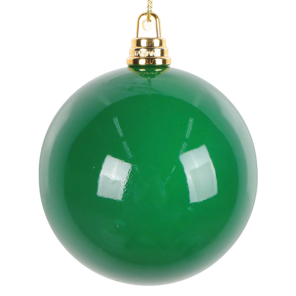 MT250304W 3 in. Green Enamel Ball Ornament - 12 per Bag
