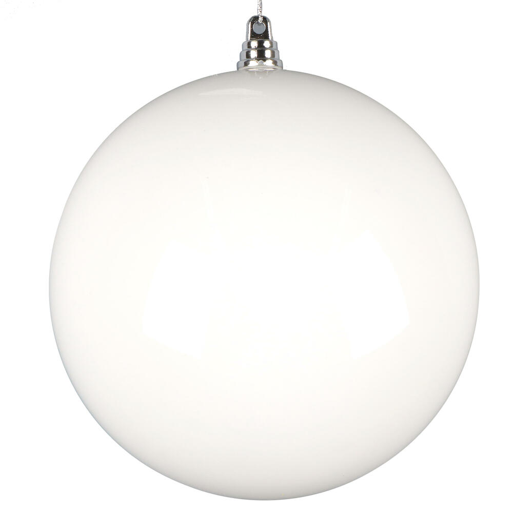 MT250611W 6 in. Enamel Ball Ornament, White - 4 per Bag