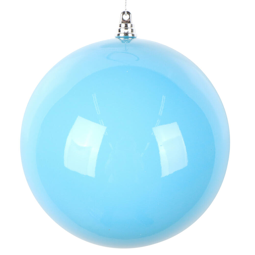 MT250652W 6 in. Enamel Ball Ornament, Light Blue - 4 per Bag