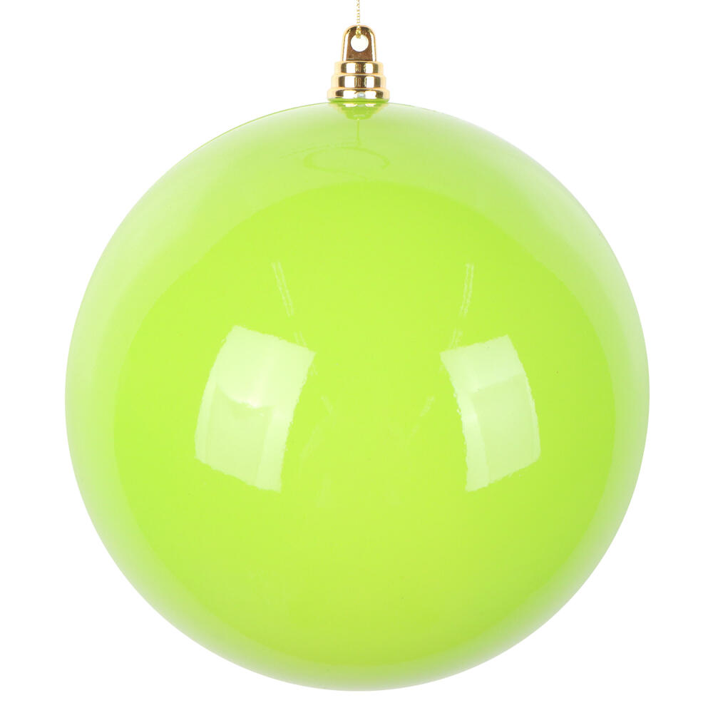 MT250673W 6 in. Lime Enamel Ball Ornament - 4 per Bag
