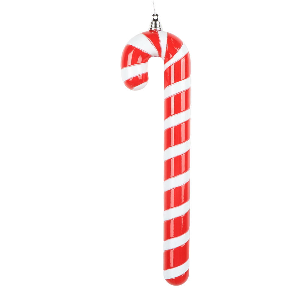 MT251603W 12 in. Red Enamel Candy Cane Ornament - 2 per Bag