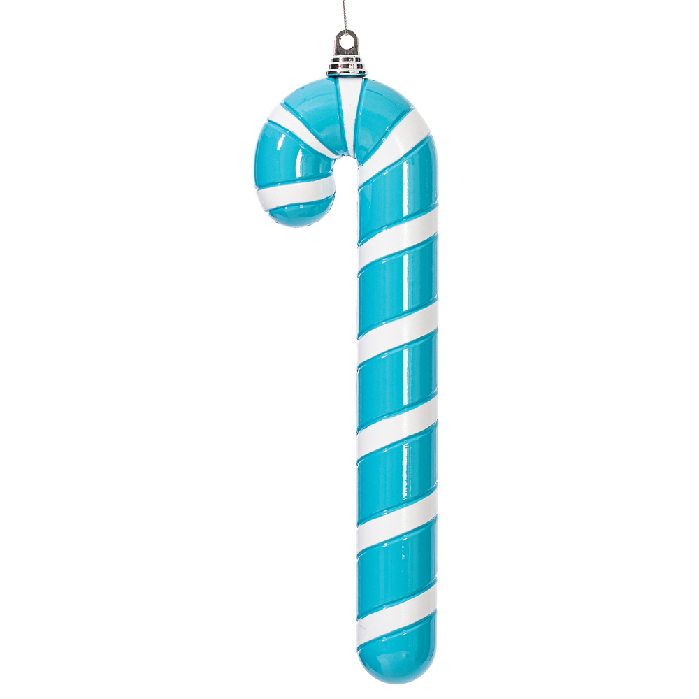 MT251852W 18 in. Light Blue Enamel Candy Cane Ornament
