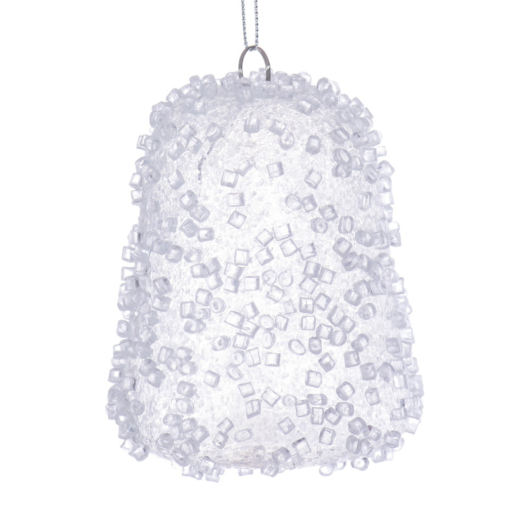 MT254411W 3.5 in. White Icy Sugar Gum Drop Candy Ornament - 3 per Bag