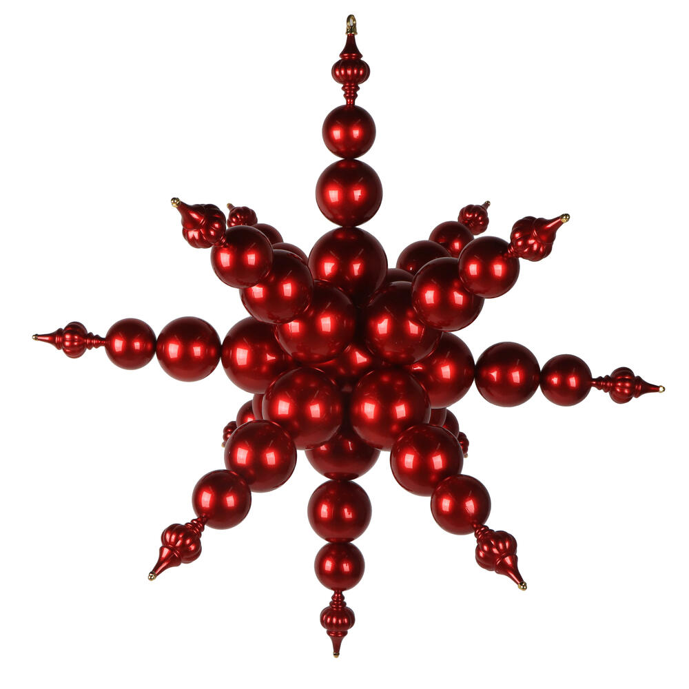 MT257803UV 39 in. Red UV Candy Starburst Finial Ornament