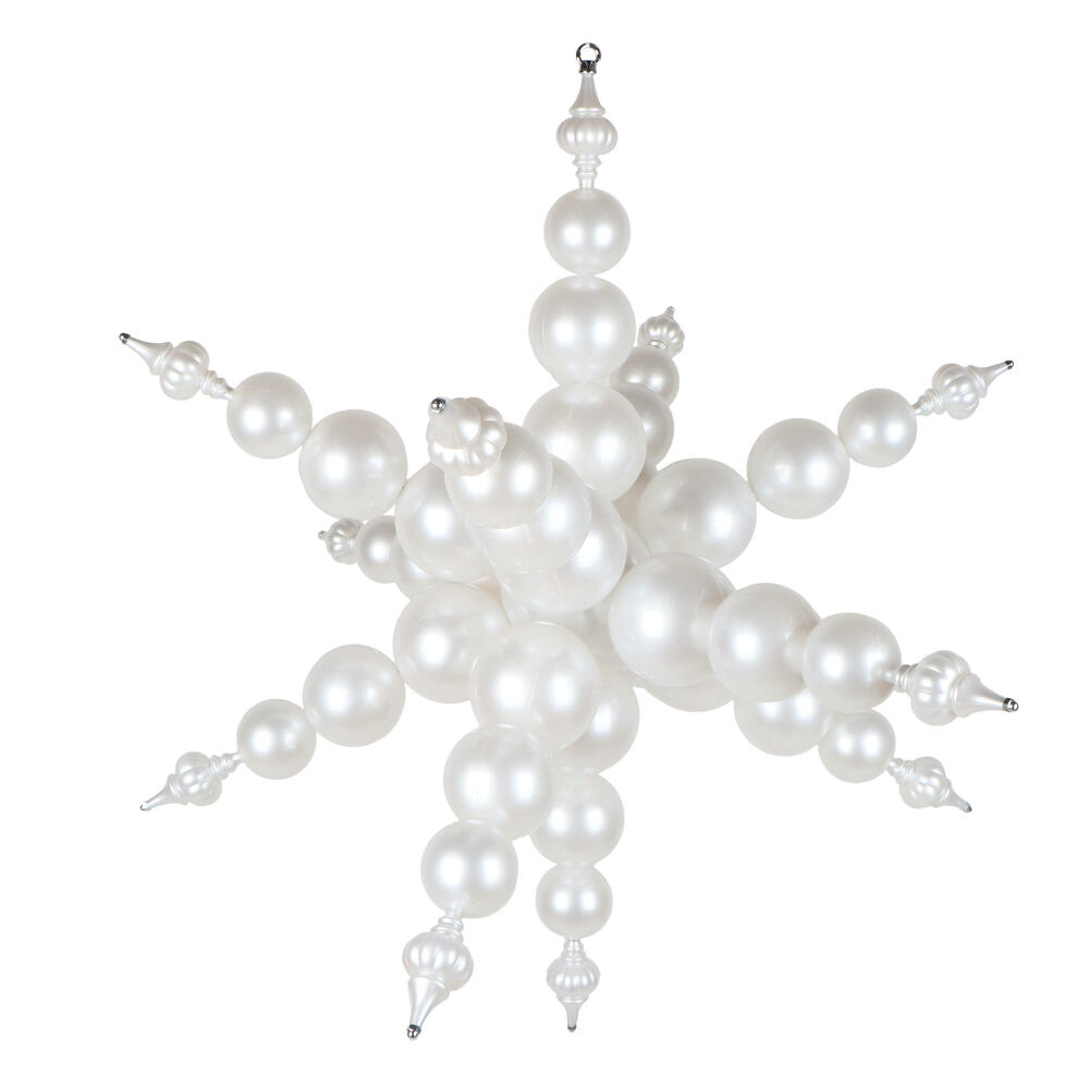 MT257811UV 39 in. White UV Candy Starburst Finial Ornament