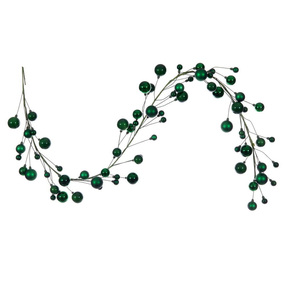 N250104 6 ft. Green Ball Branch Garland - 1-2 in.