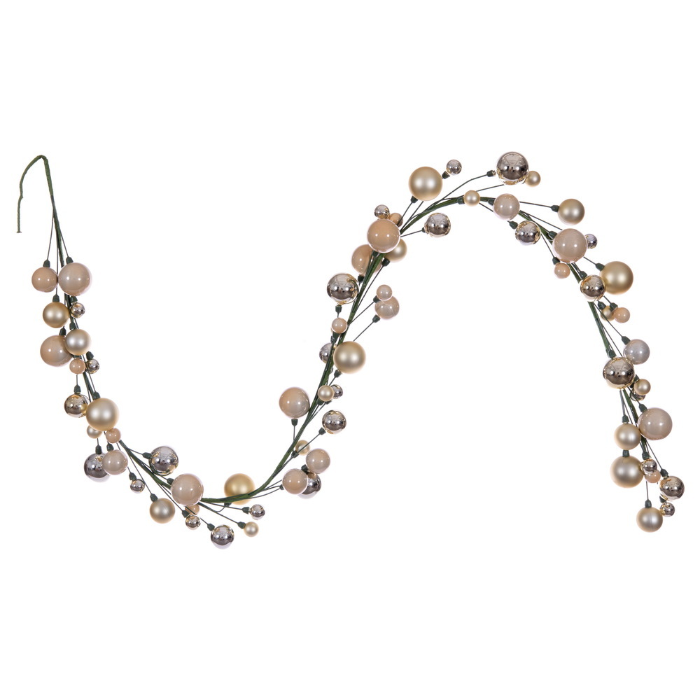 N250138 6 ft. Champagne Ball Branch Garland - 1-2 in.
